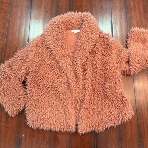 Aeropostale Women's Teddy Jacket in Dusty Pink, size S/M
